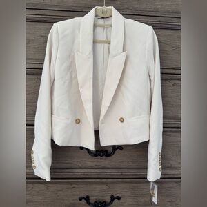 Amanda & Chelsea Ivory Blazer with Gold Accents